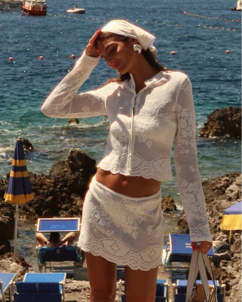 With Jean White Lace Skirt Set - Image 2