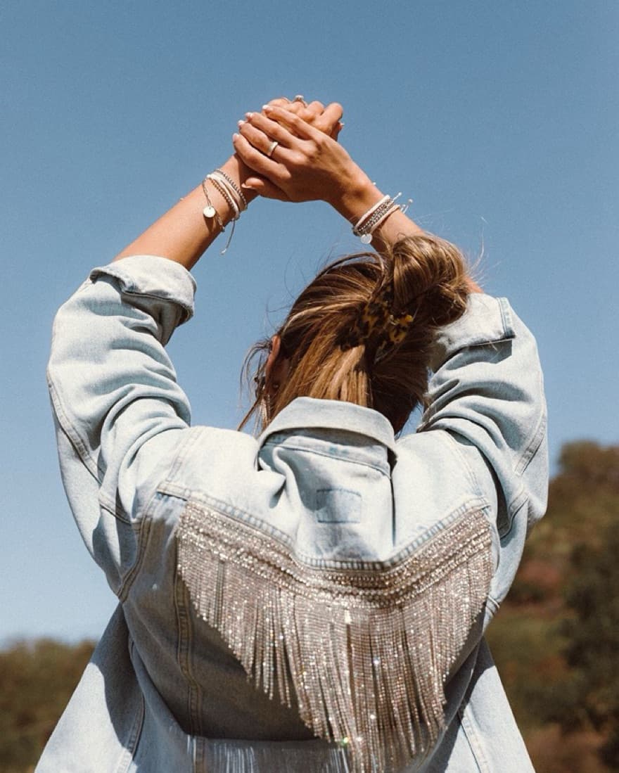 Vintage Levis Denim Rhinestone Jacket - Image 1