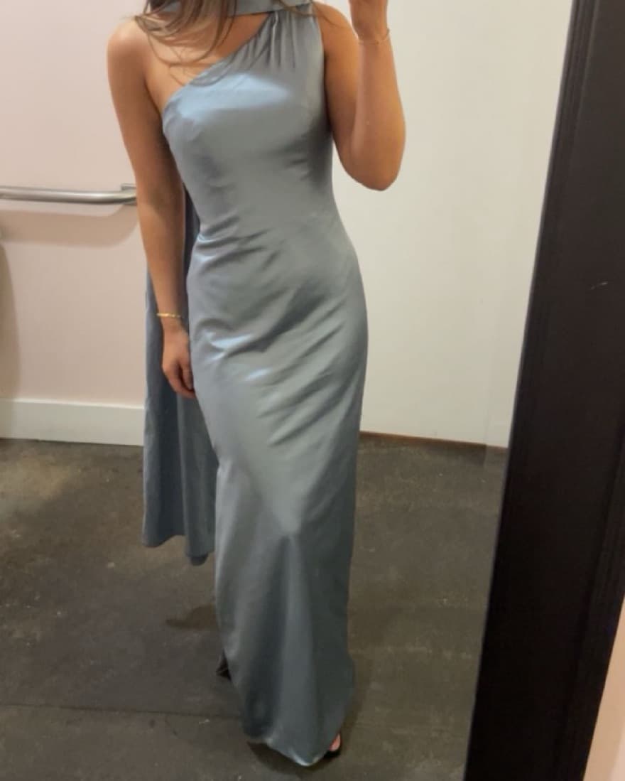 Blue One Shoulder Gown - Image 3