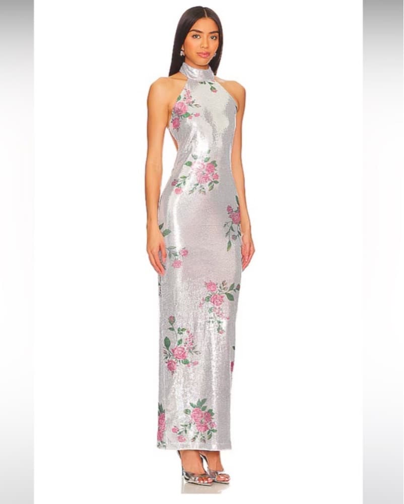 Camila Coelho Luiza Sequin Dress Floral - Image 2
