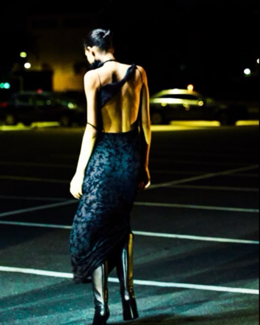Zara Flocked Formal Dress - Image 1