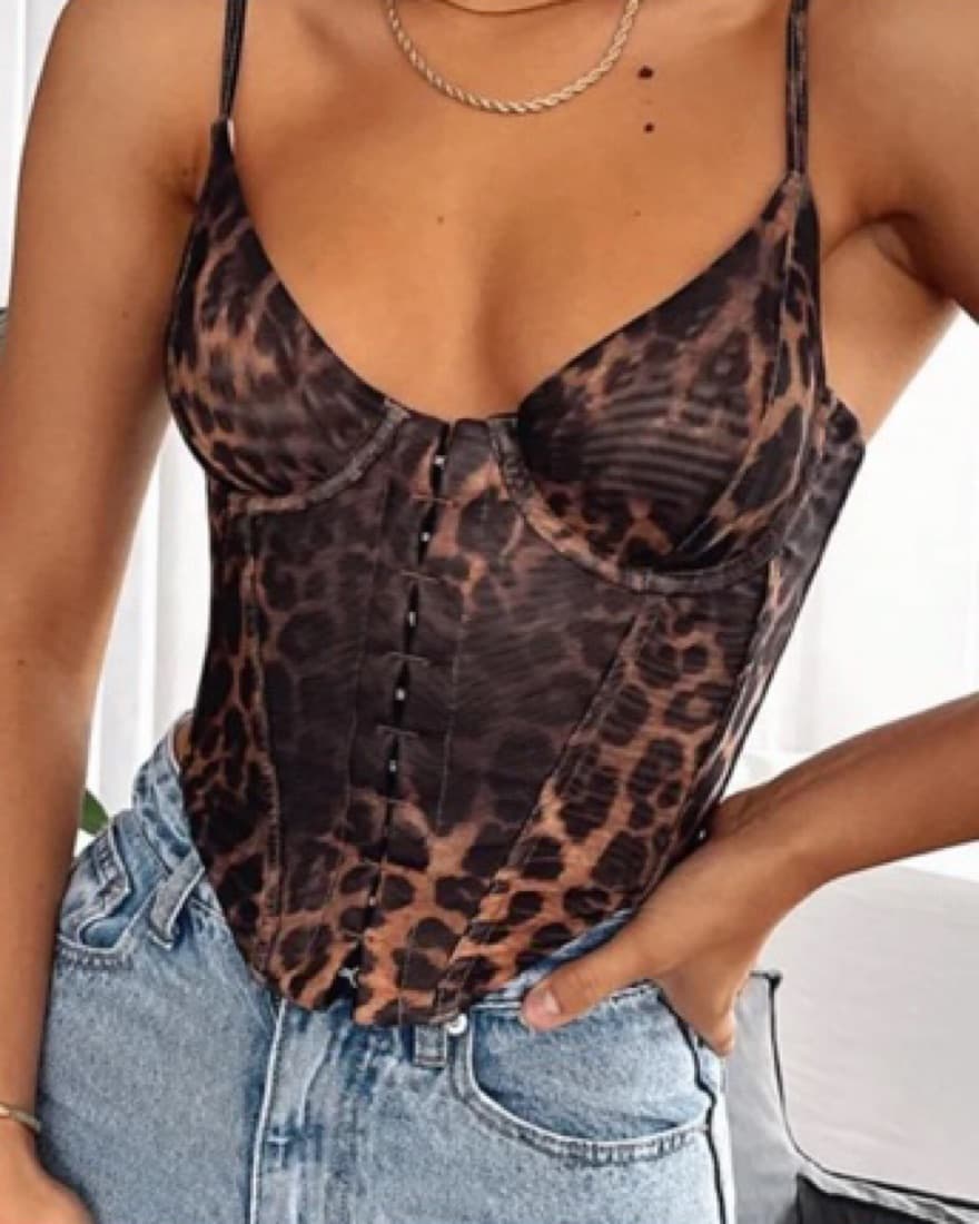 WHITEFOX Bustier Leopard Print - Image 1