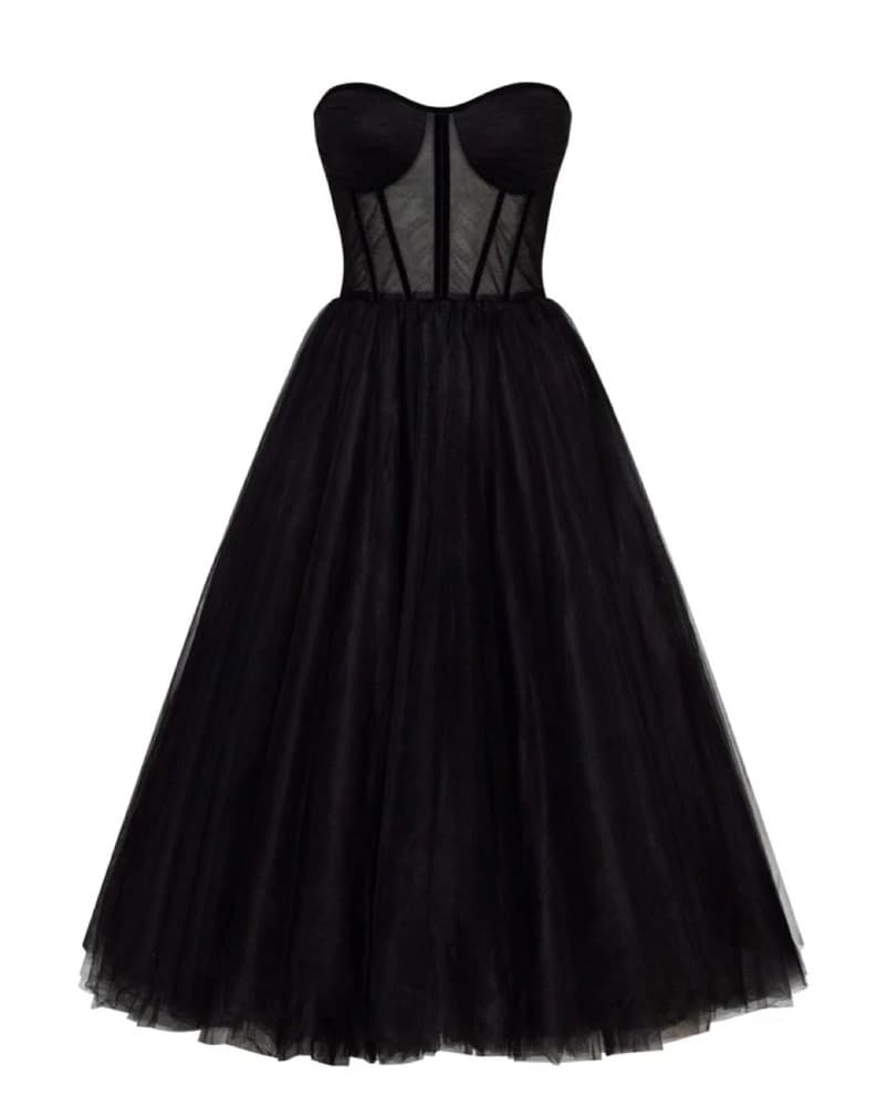 Dramatic Black Tulle Gown-Milla Dress - Image 2