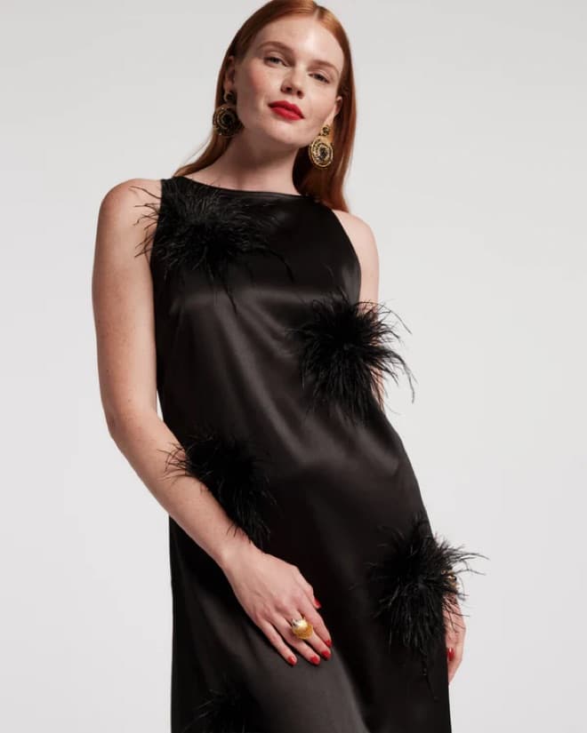 Frances Valentine Feathered Gown - Image 2