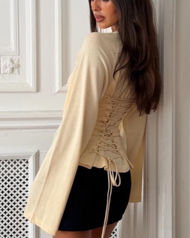 Orseund Iris Knitted Corset Raglan Shirt - Image 4