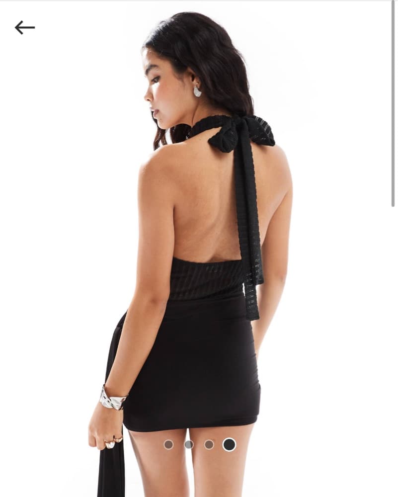 Black Crotchet Halter Top Dress - Image 4