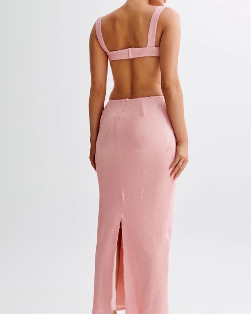 Meshki Light Pink Sequin Dress  - Image 3
