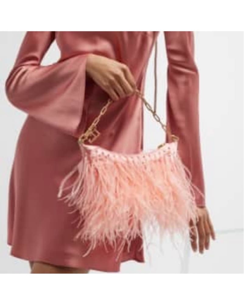 $528 Cult Gaia Pink Feather Shoulder Bag - Image 5