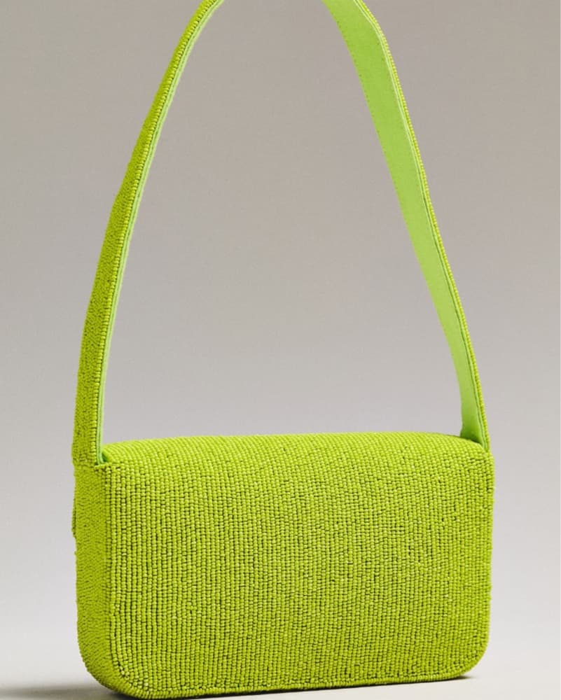Scalloped Chartreuse Beaded Bag - Image 2