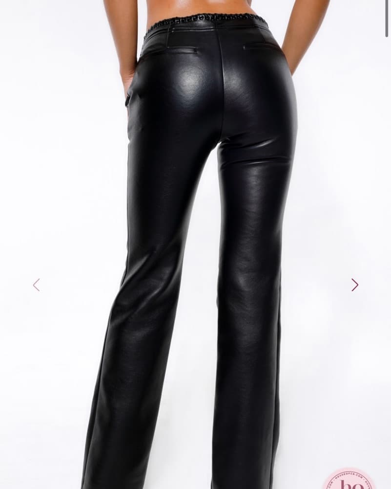 Low Rise Leather Pants - Image 3