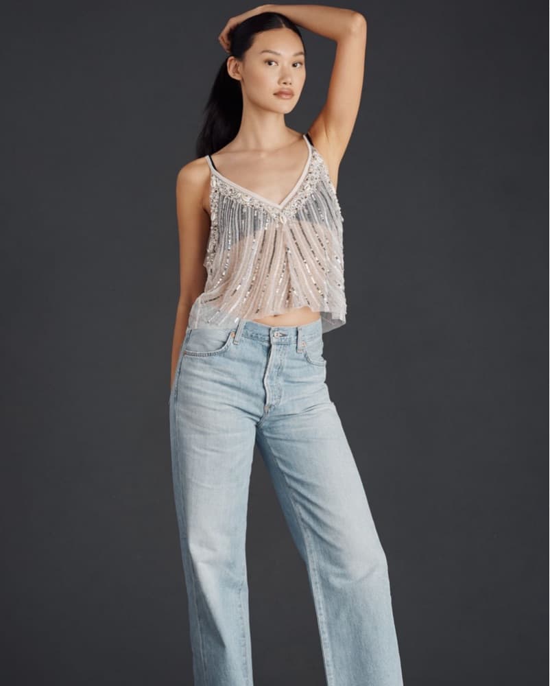 Anthropologie Beaded Mermaid Sheer Cami - Image 4