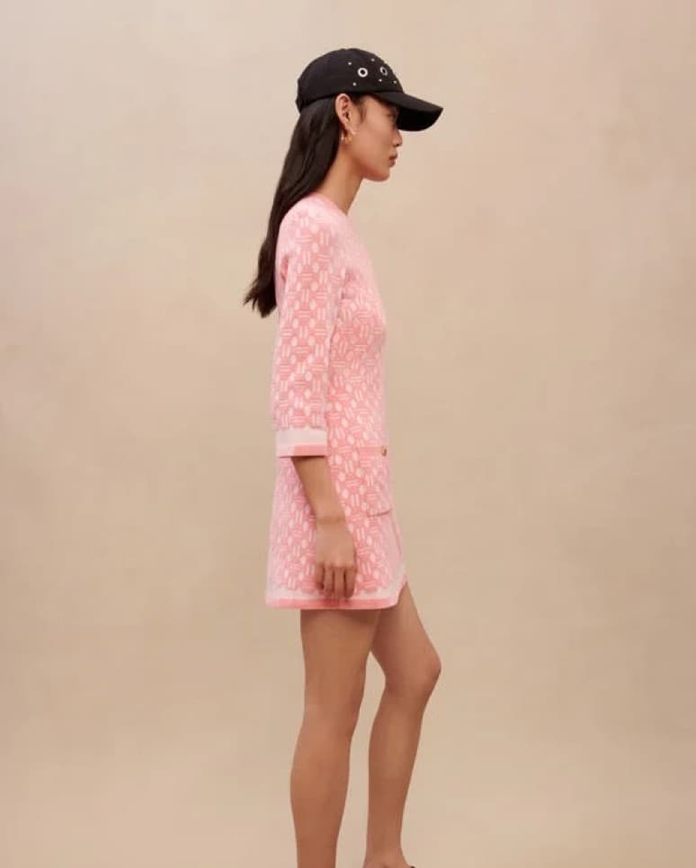 Maje Pink Jacquard Dress - Image 2
