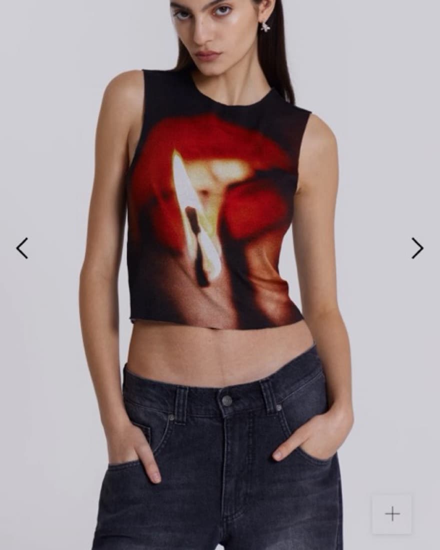 Jaded London Red & Black Slinky Top - Image 1