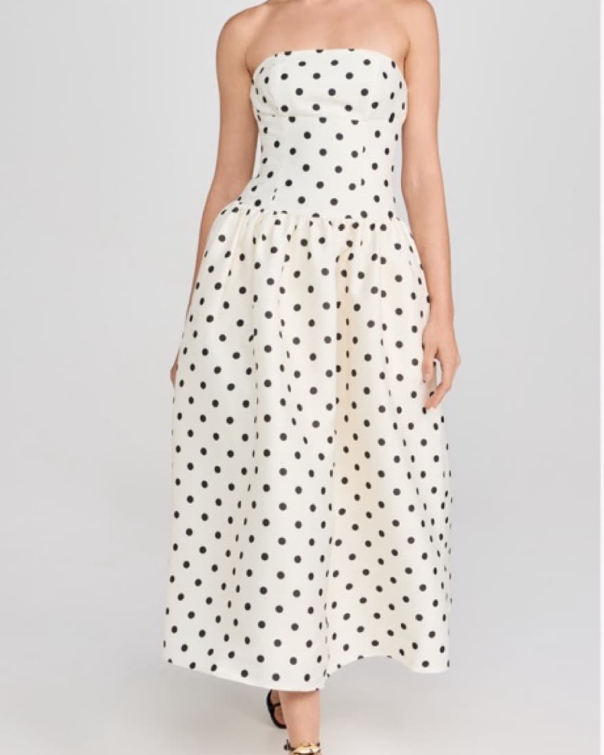 Self-Portrait Polka Dot Midi Dress - Image 1