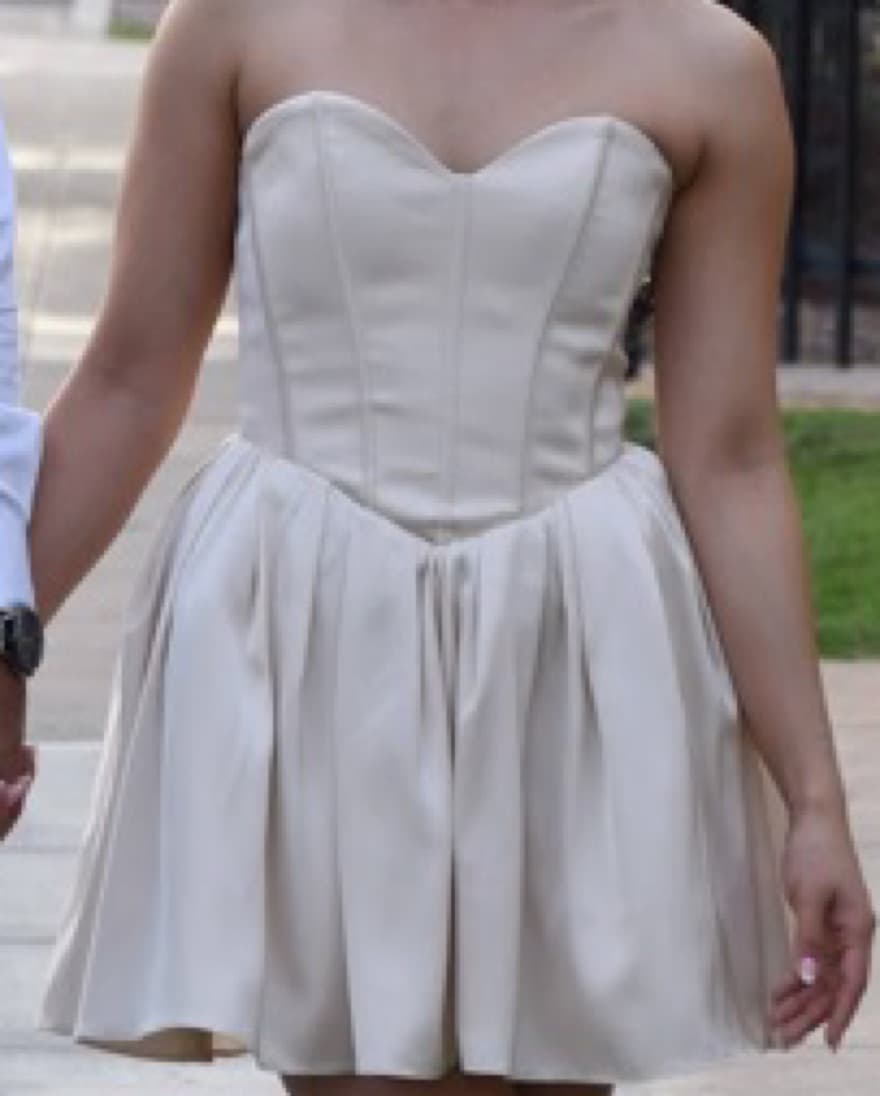 EMELINE Corset Tulle Mini Dress in Ivory - Image 4