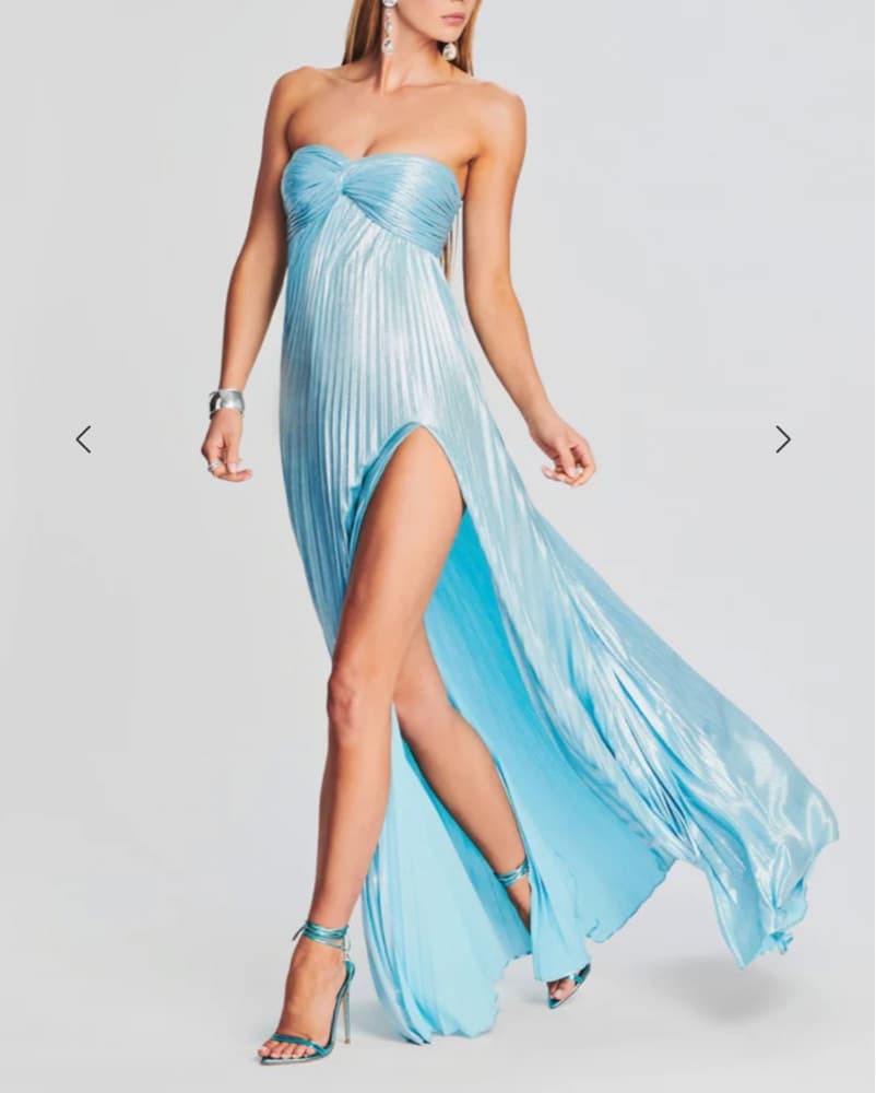 Retrofete Blue Zoa Dress Silver Shimmer - Image 3