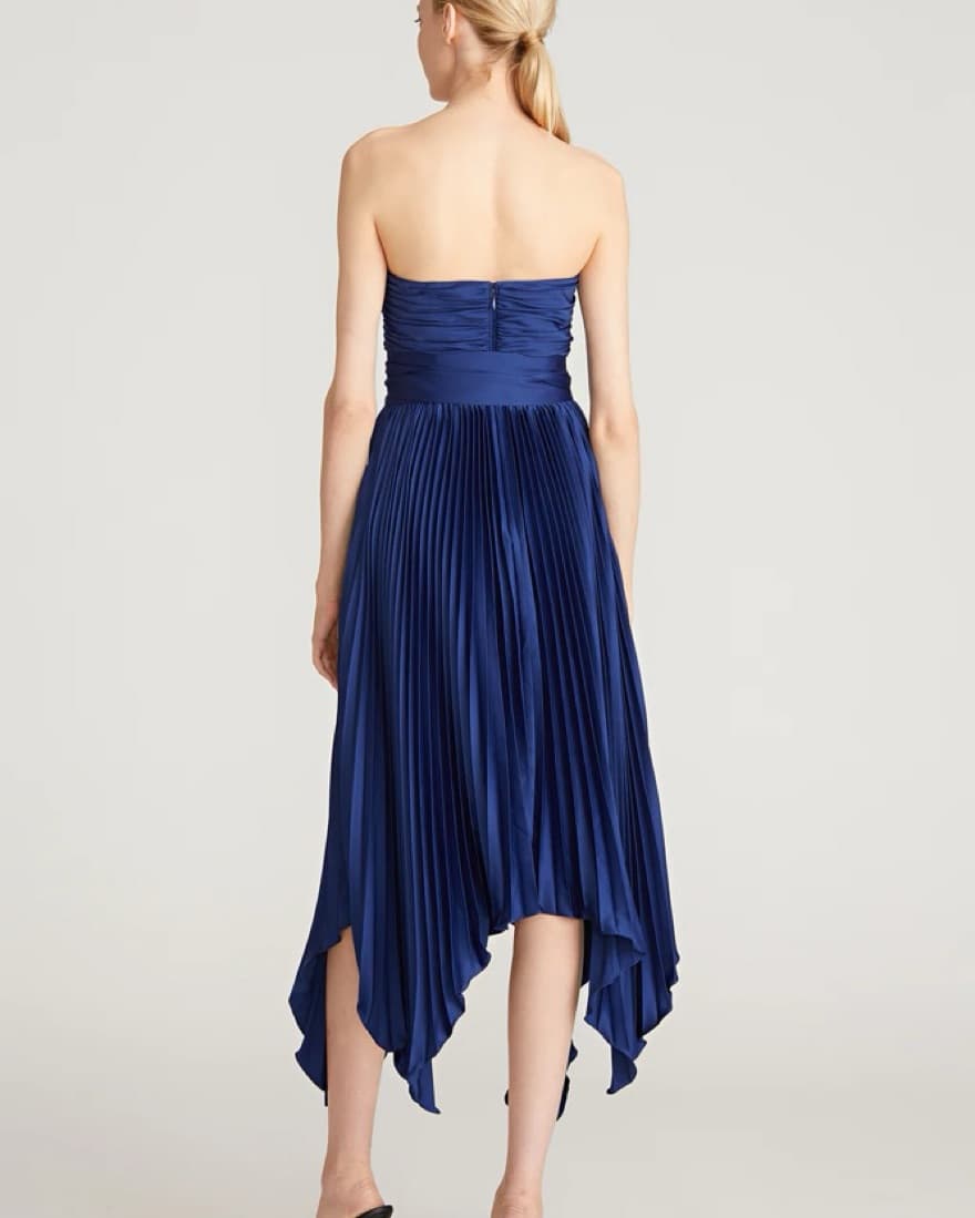 Amur Electric Blue pleated midi Dress - Image 2