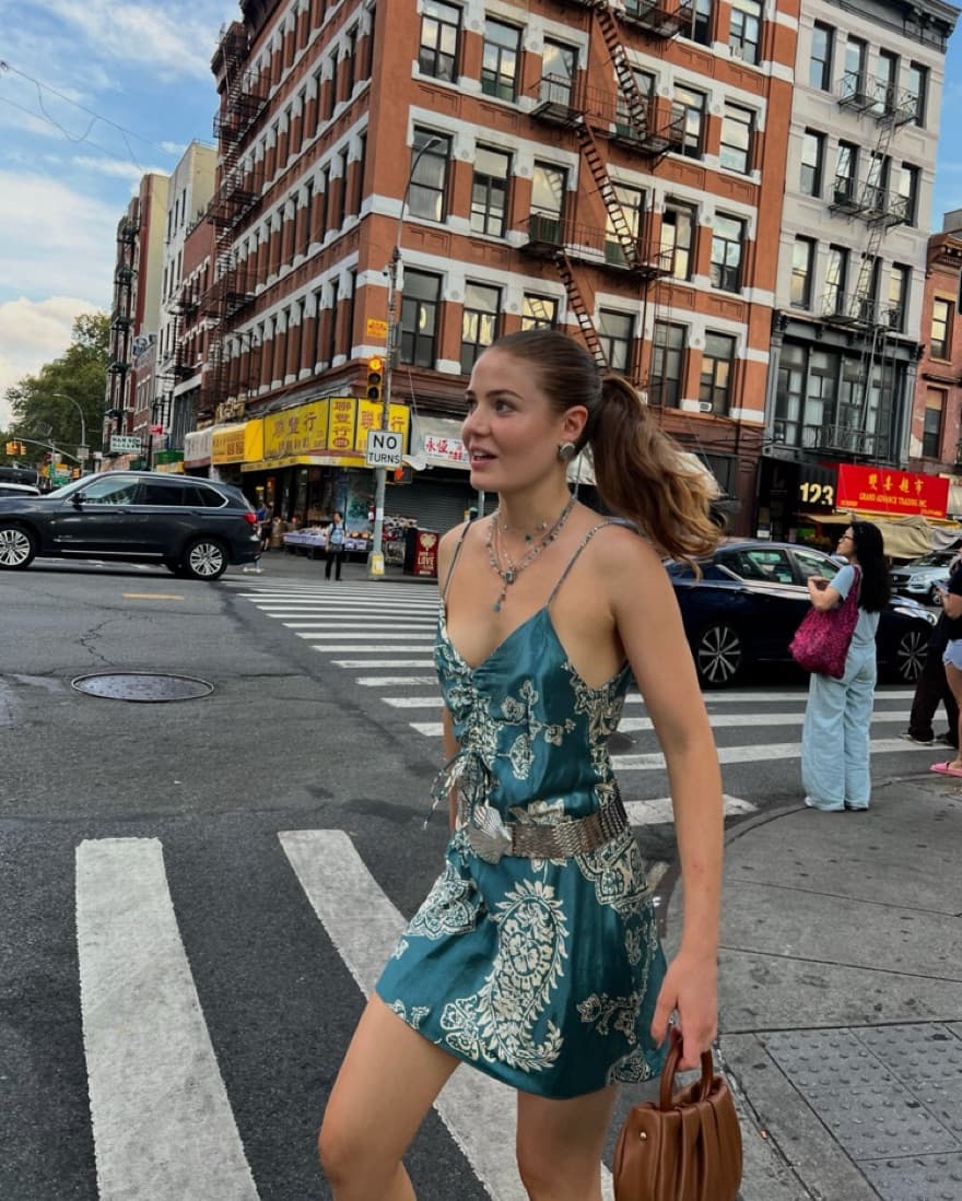 Turquize and White Mini Dress  - Image 1
