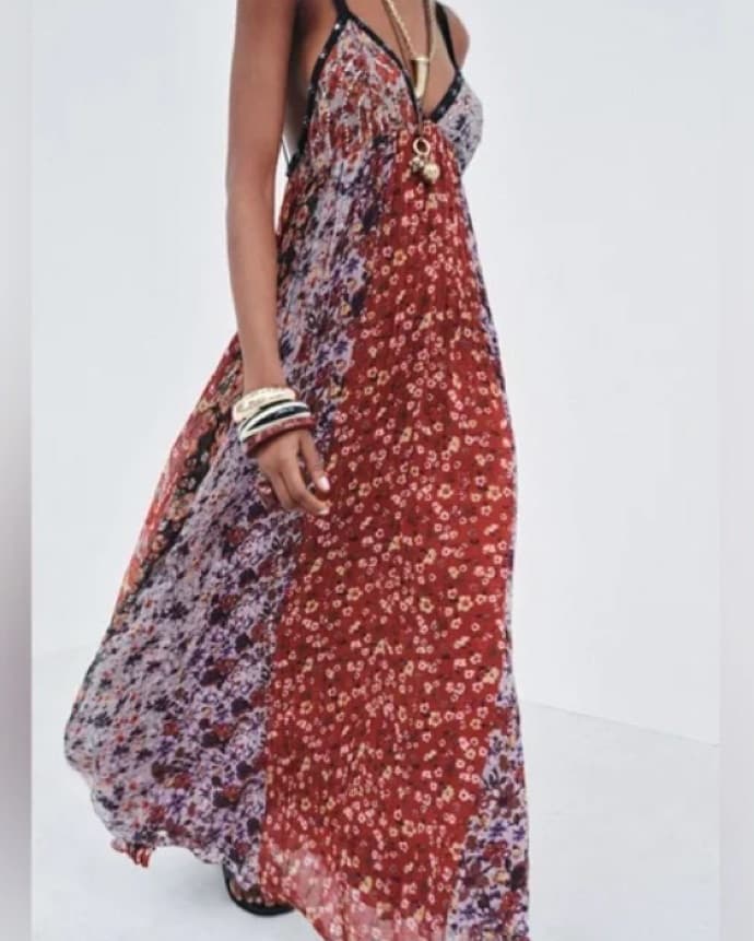 Open Back Floral Maxi Dress - Image 1