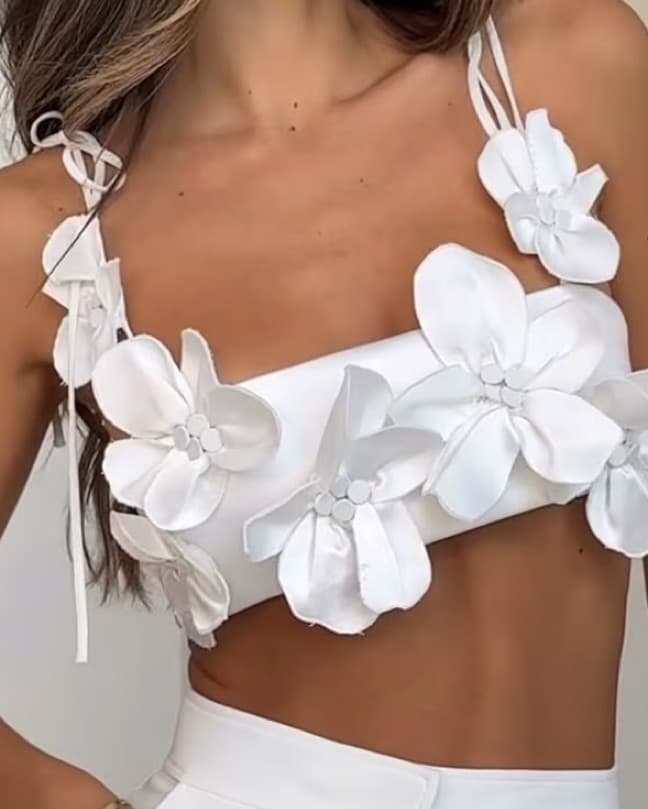 White Floral Skirt Set - Image 1