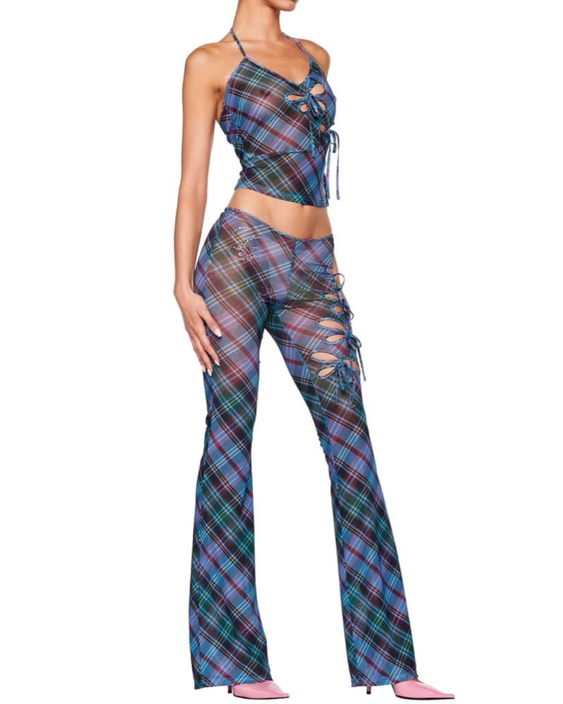 Viola Top - Blue Gingham - Image 1