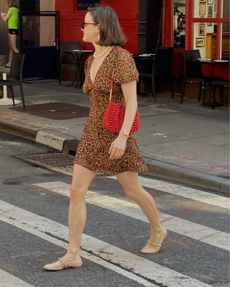 Staud Short Sleeve Leopard Mini Dress - Image 1