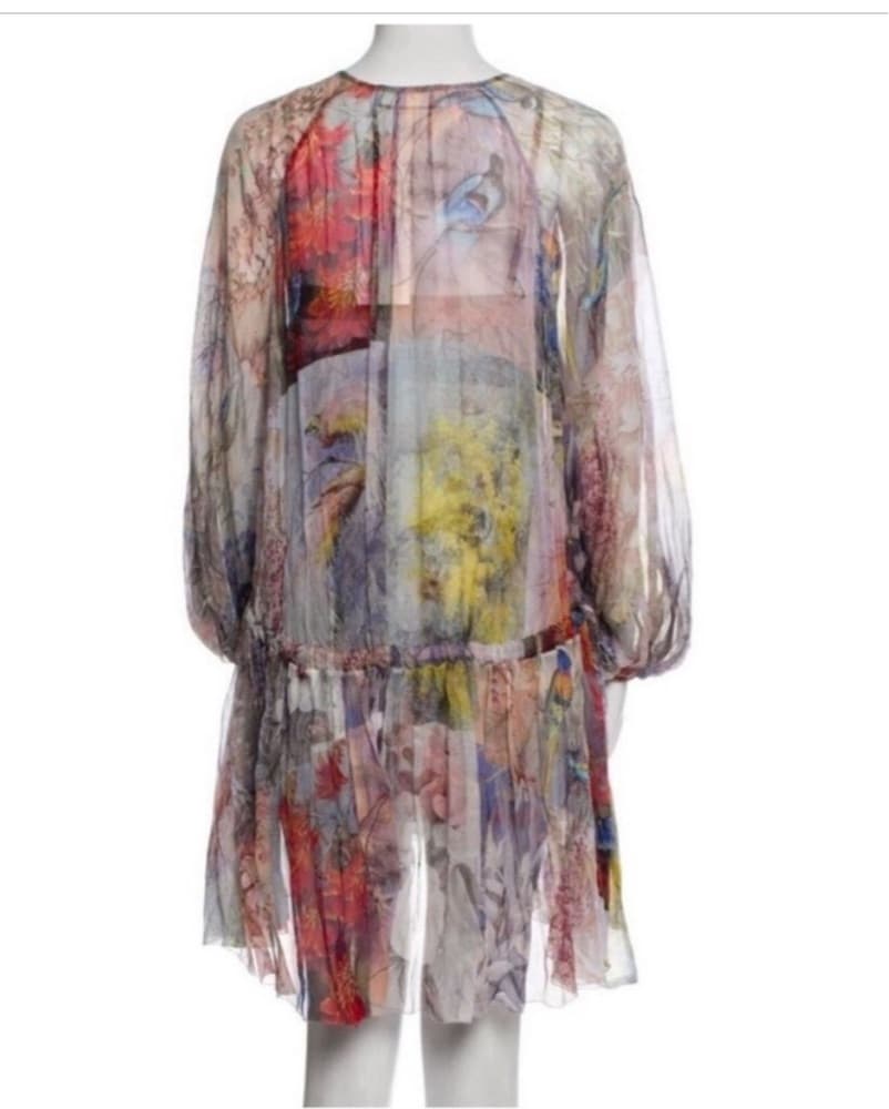 Vibrant Floral Chiffon Mini Dress - Image 4