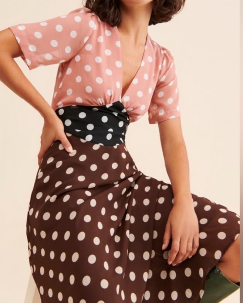 Retro Polka Dot Midi Dress - Image 3
