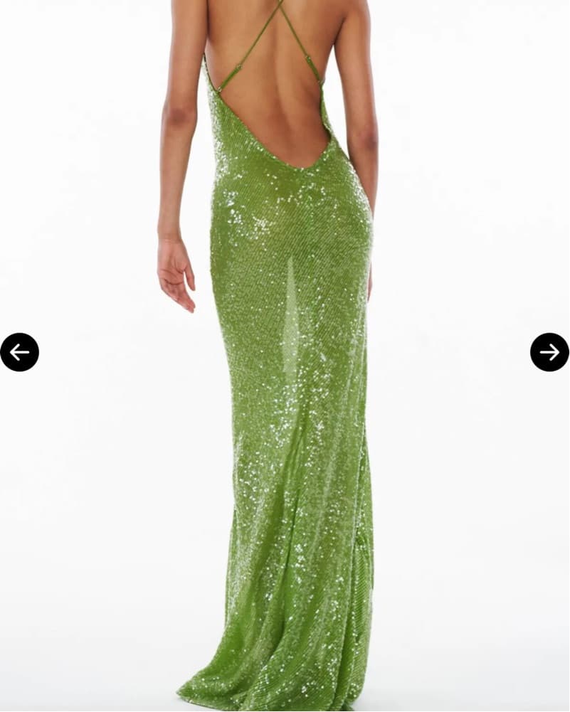 Sparkling Green Sequin Gown - Image 3