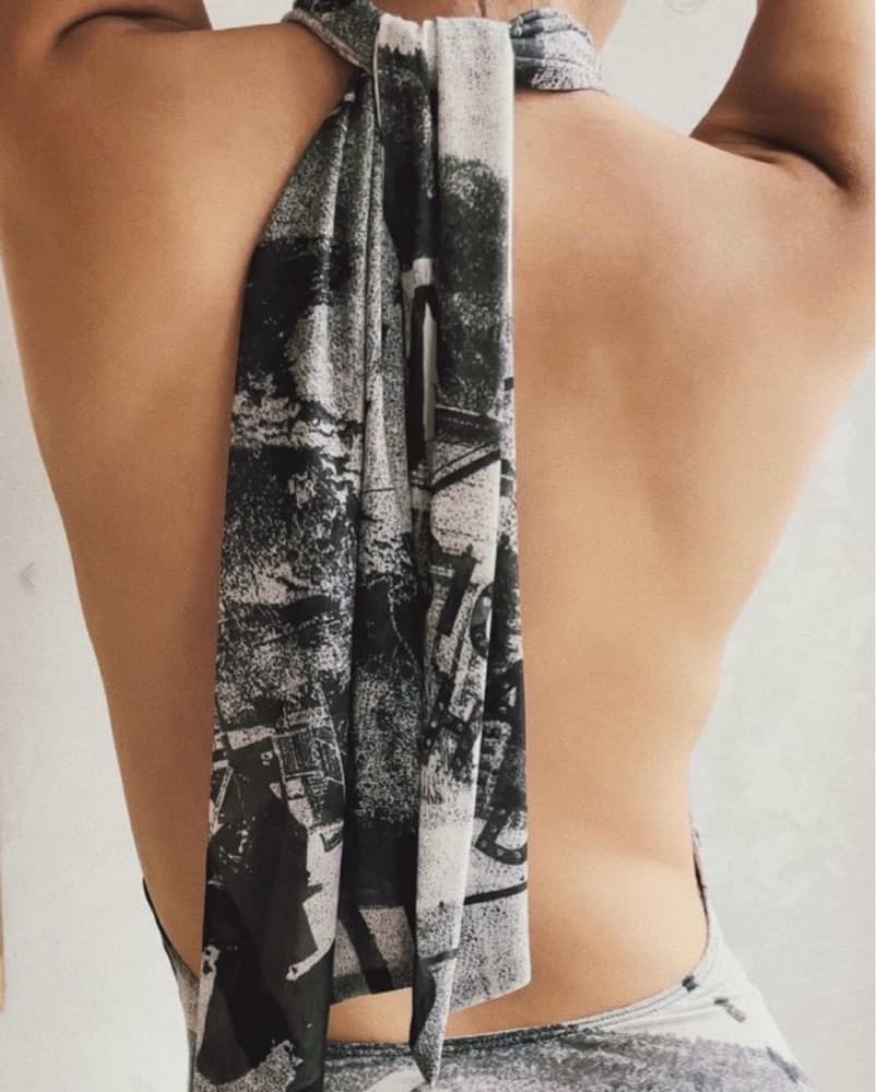 Miaou Newspaper Halter Dress - Image 3