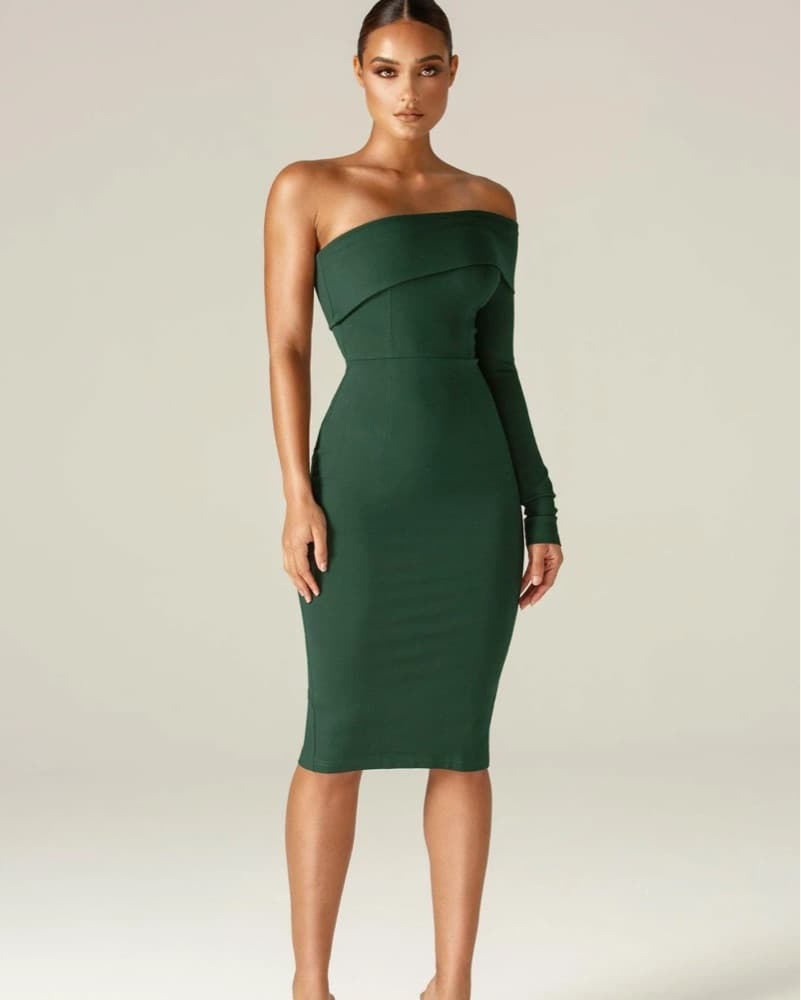 Aliava - One Shoulder Midi Dress - Image 1