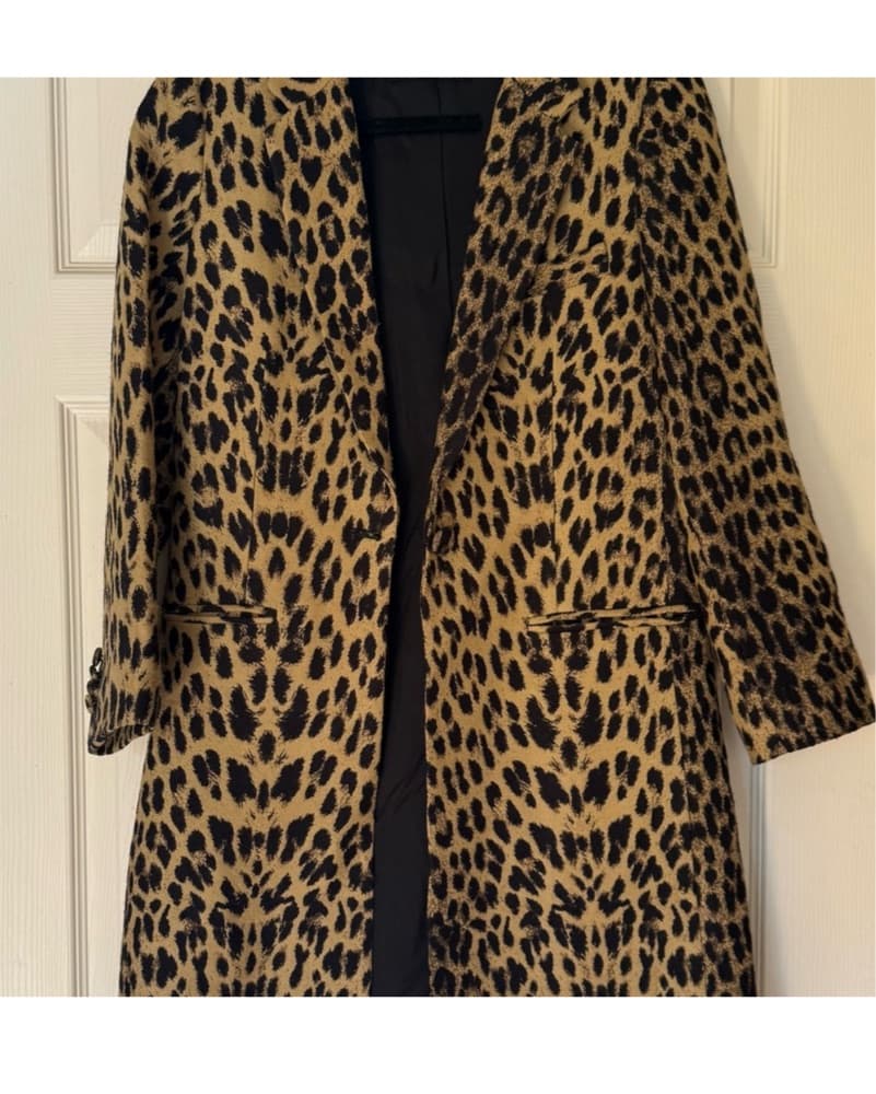 Leopard Print Blazer Coat - Image 1