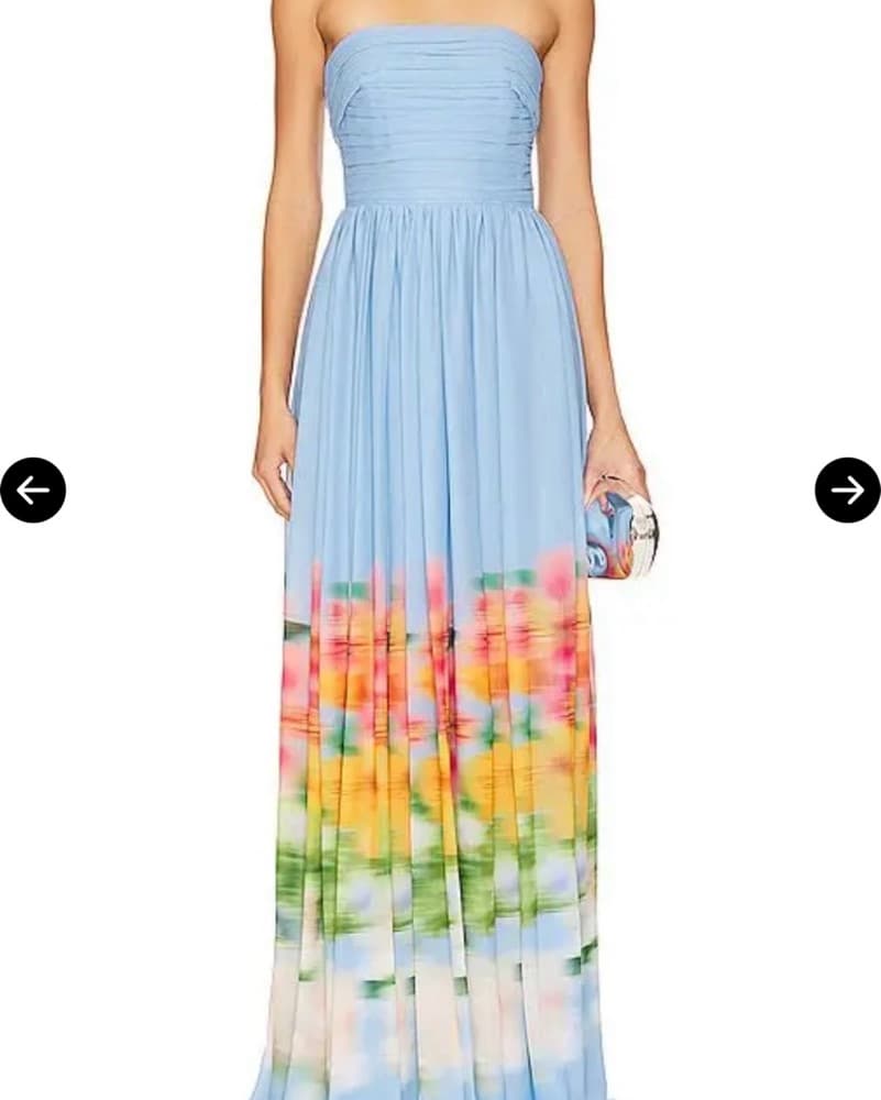 Camille Dress By Sau Lee In Blue Multi - Image 1