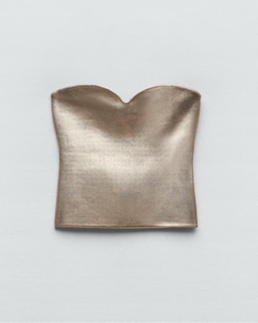 gold knit bustier top  - Image 3