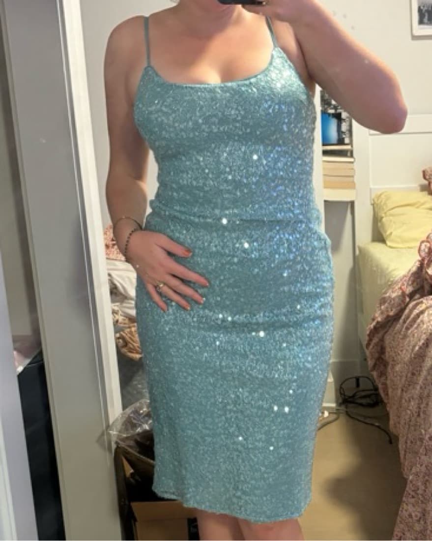Reformation Sparkle Blue Dress  - Image 3