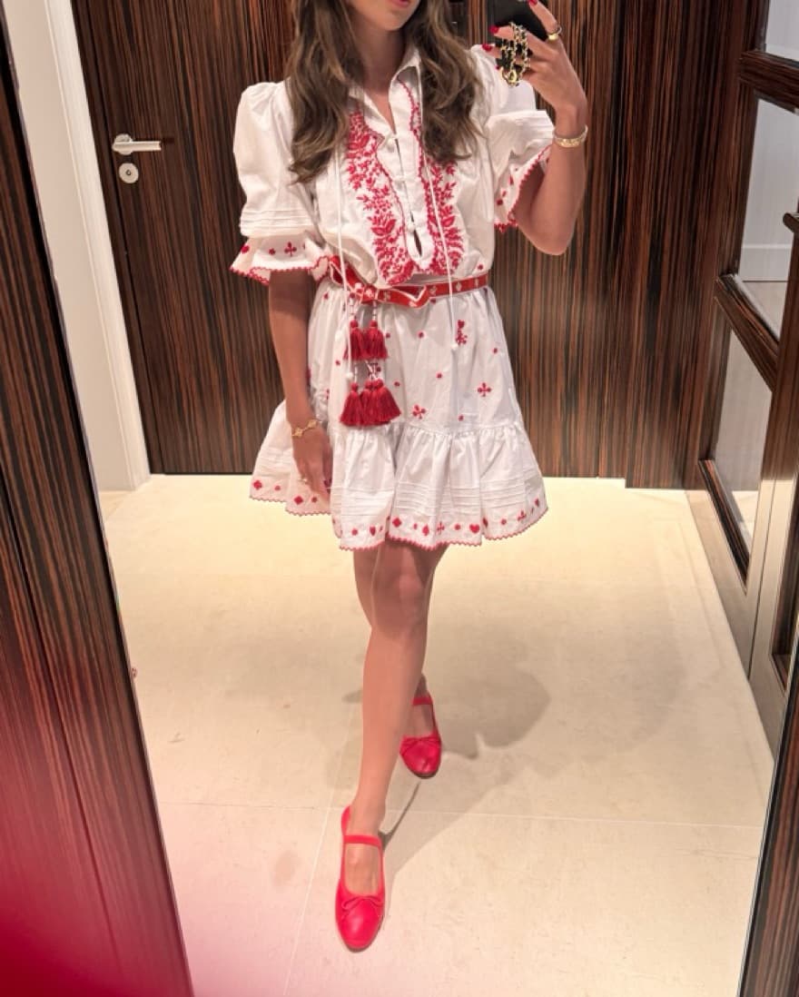 Elegant Floral Embroidered Dress - Image 1