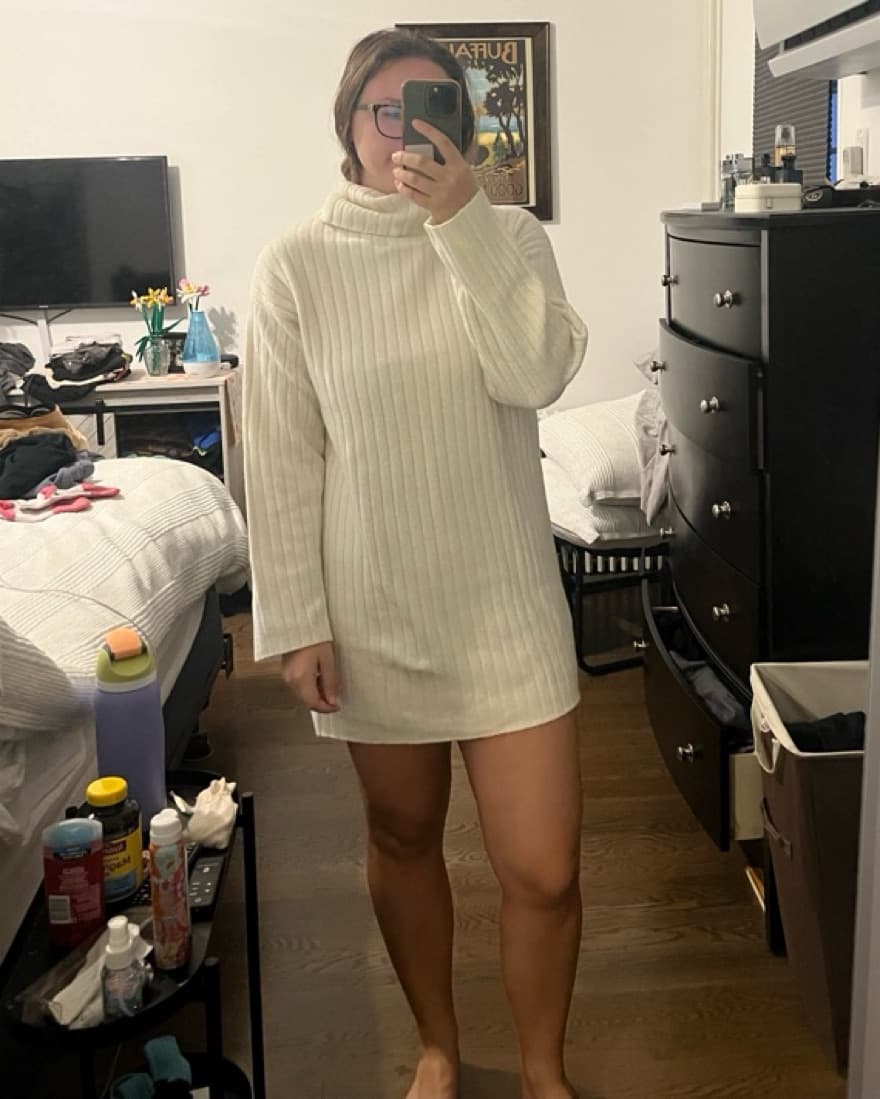 Abercrombie White Mini Sweater Dress - Image 2