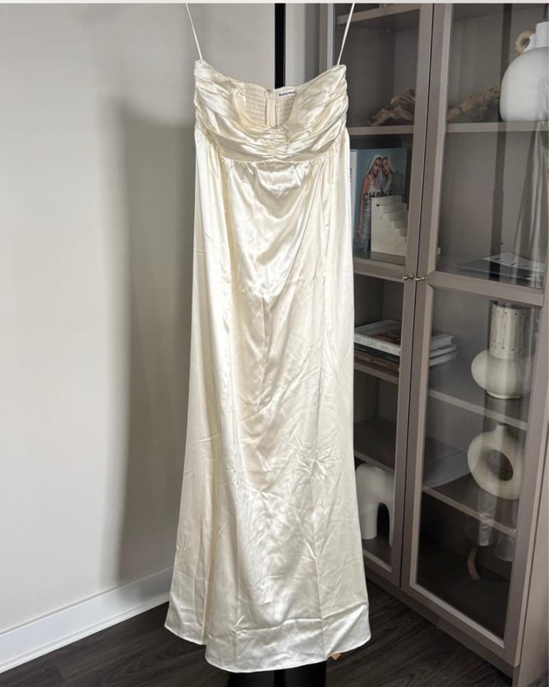 Reformation Ivory Silk Wedding Gown - Image 3