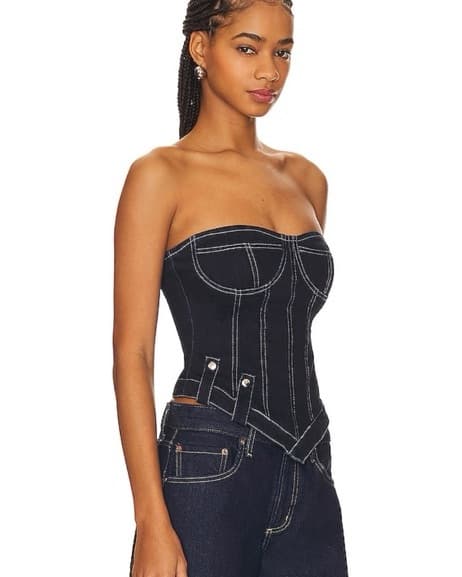 Denim Corset Top - Revolve - Image 3
