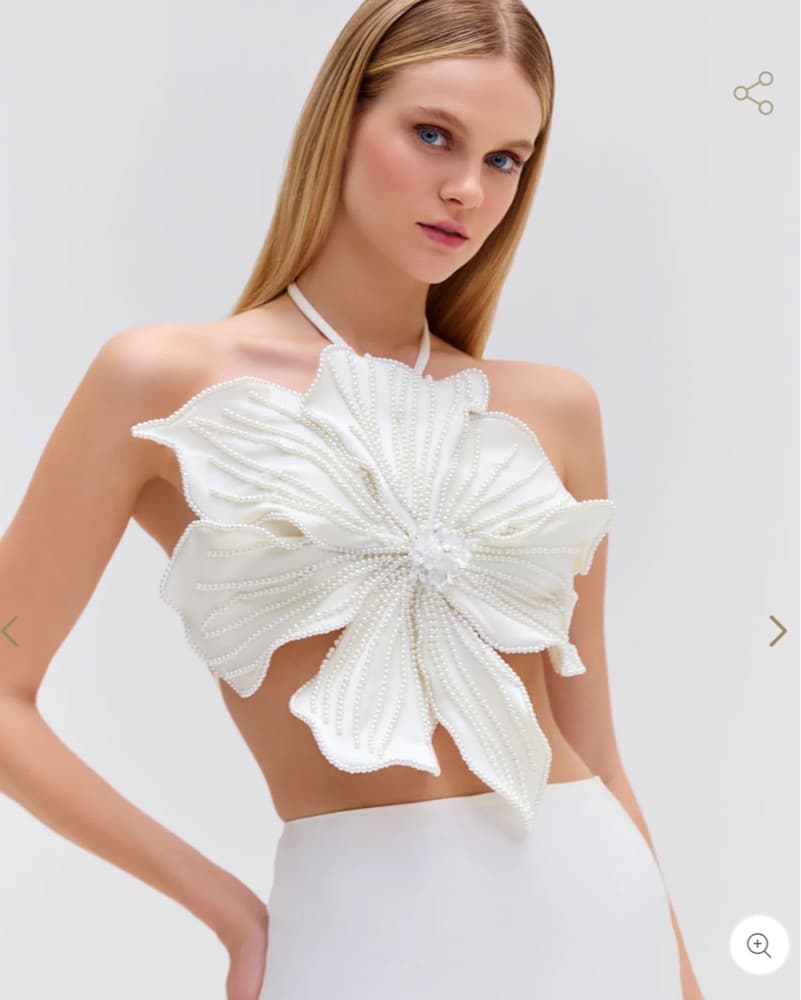 Patbo Hand Beaded Flower Top - Image 1