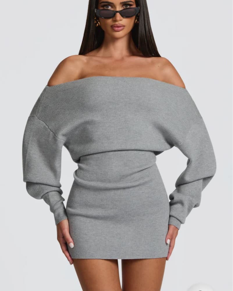 Sawyer Miini Dress - Light Grey - Image 4