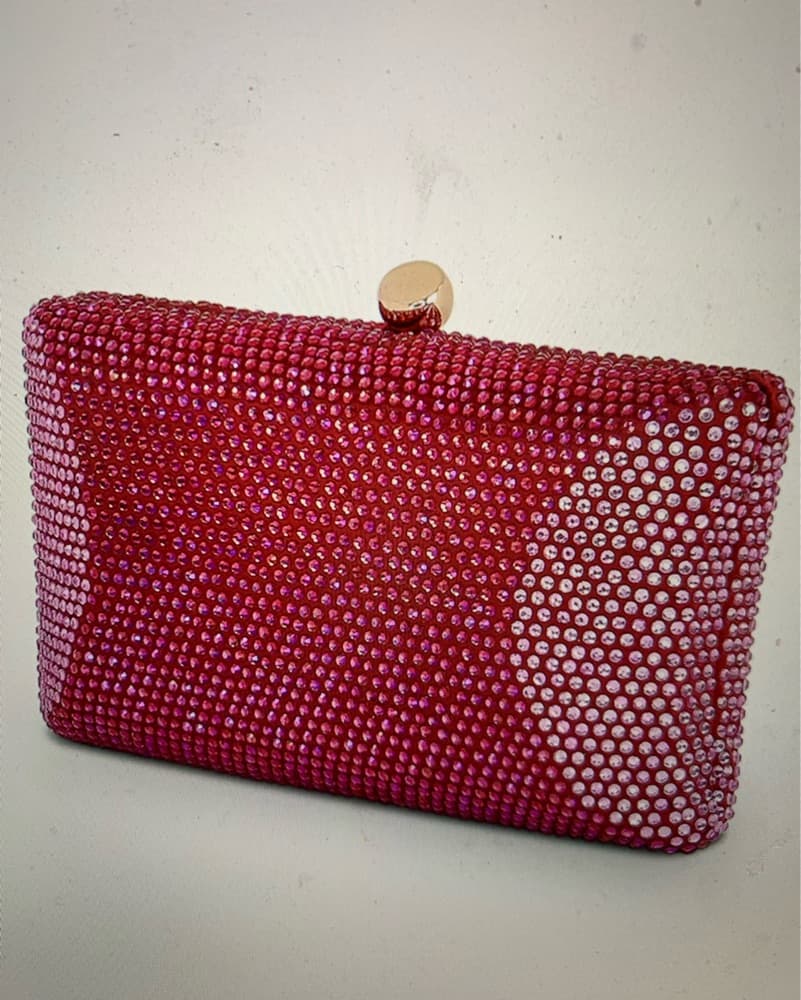 Badgley Mischka Bright Pink Crystal Bag - Image 2