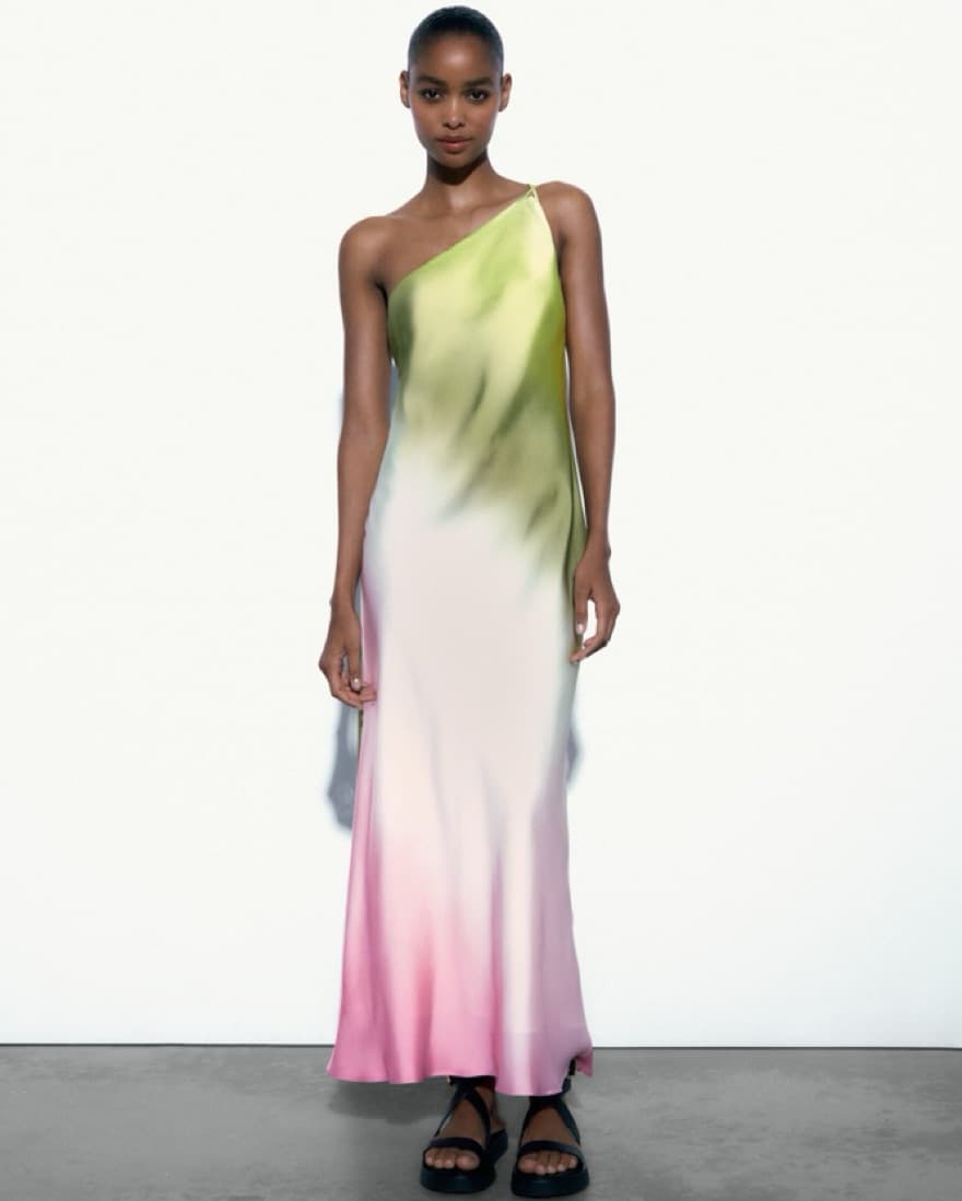 Zara Asymmetrical Tie Dye Dress - Image 1