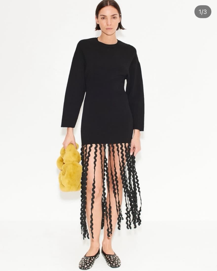 Black Dress Wth Fringe - Image 1