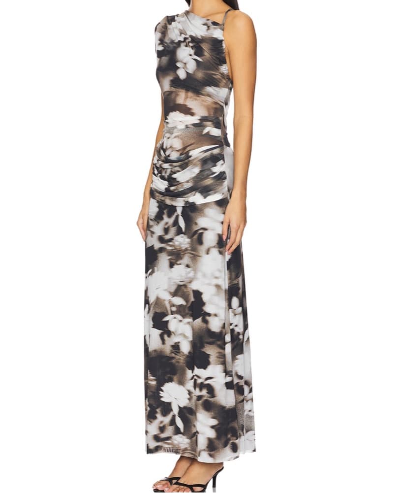 Black & White floral Maxi Dress - Image 4