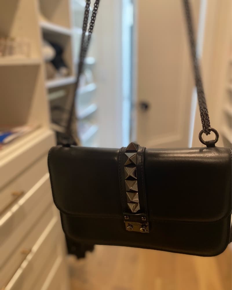 Valentino Studded Black Leather Crossbody Bag - Image 2