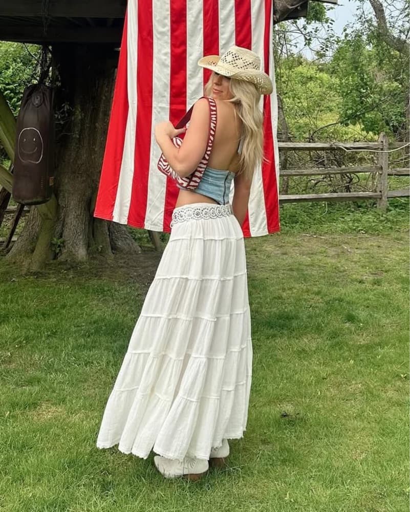 FP Flowy White Maxi Skirt  - Image 2