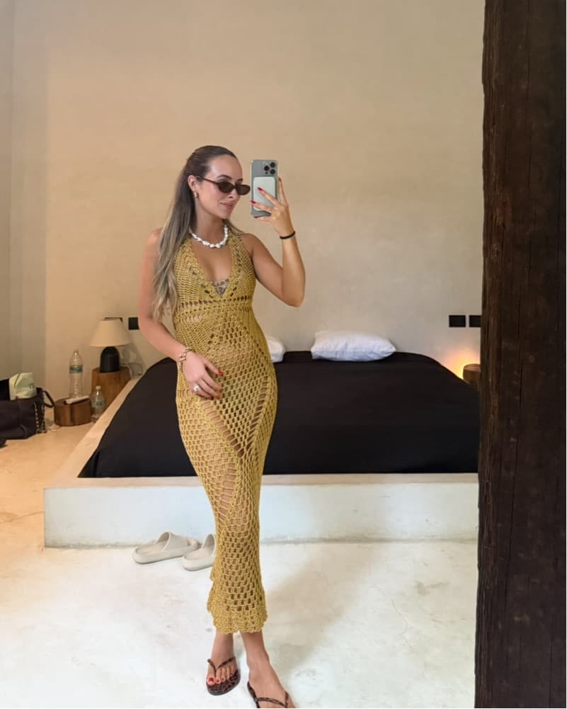 Stunning Crochet Maxi Dress Cover Up - Image 1