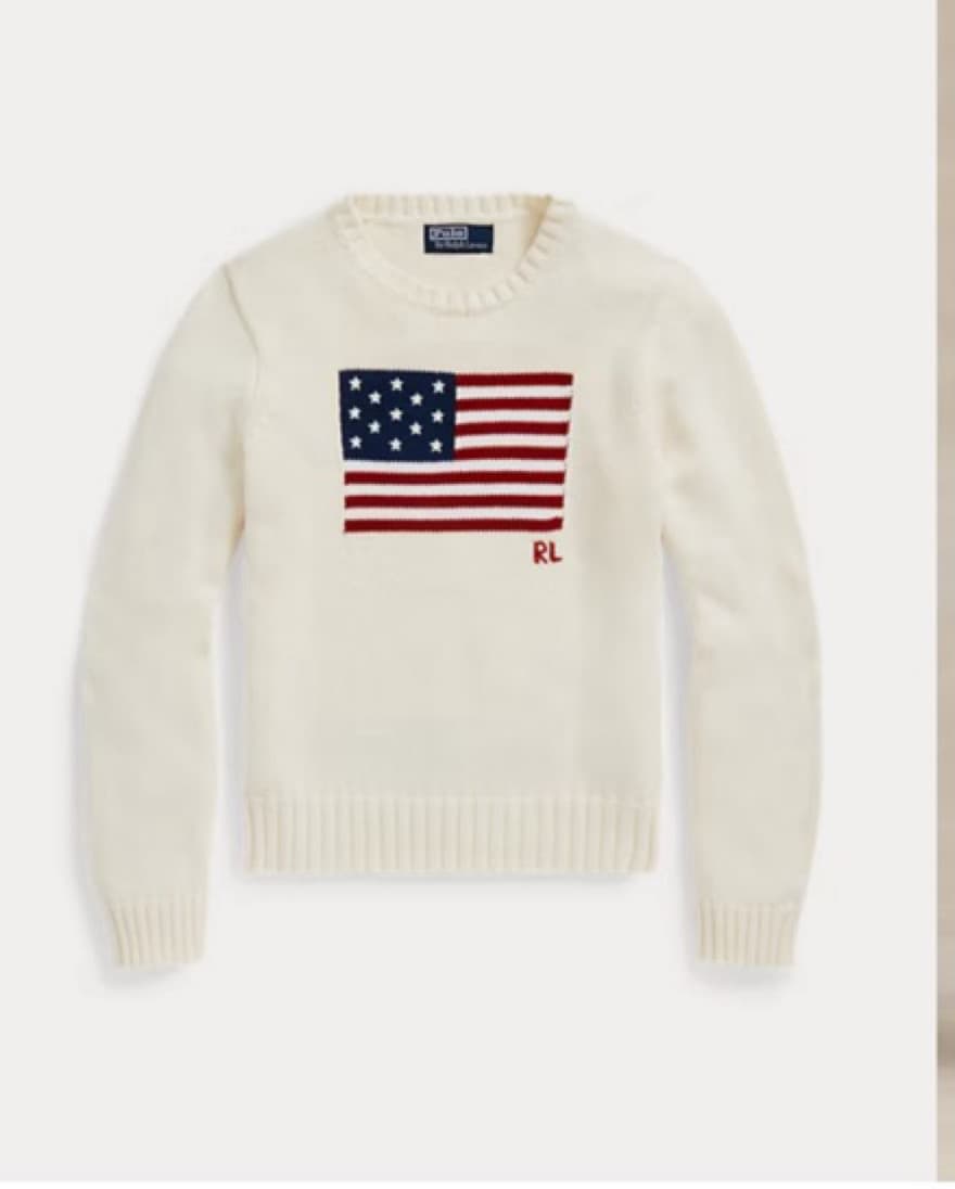 Ralph Lauren Cream US USA flag Sweater - Image 1