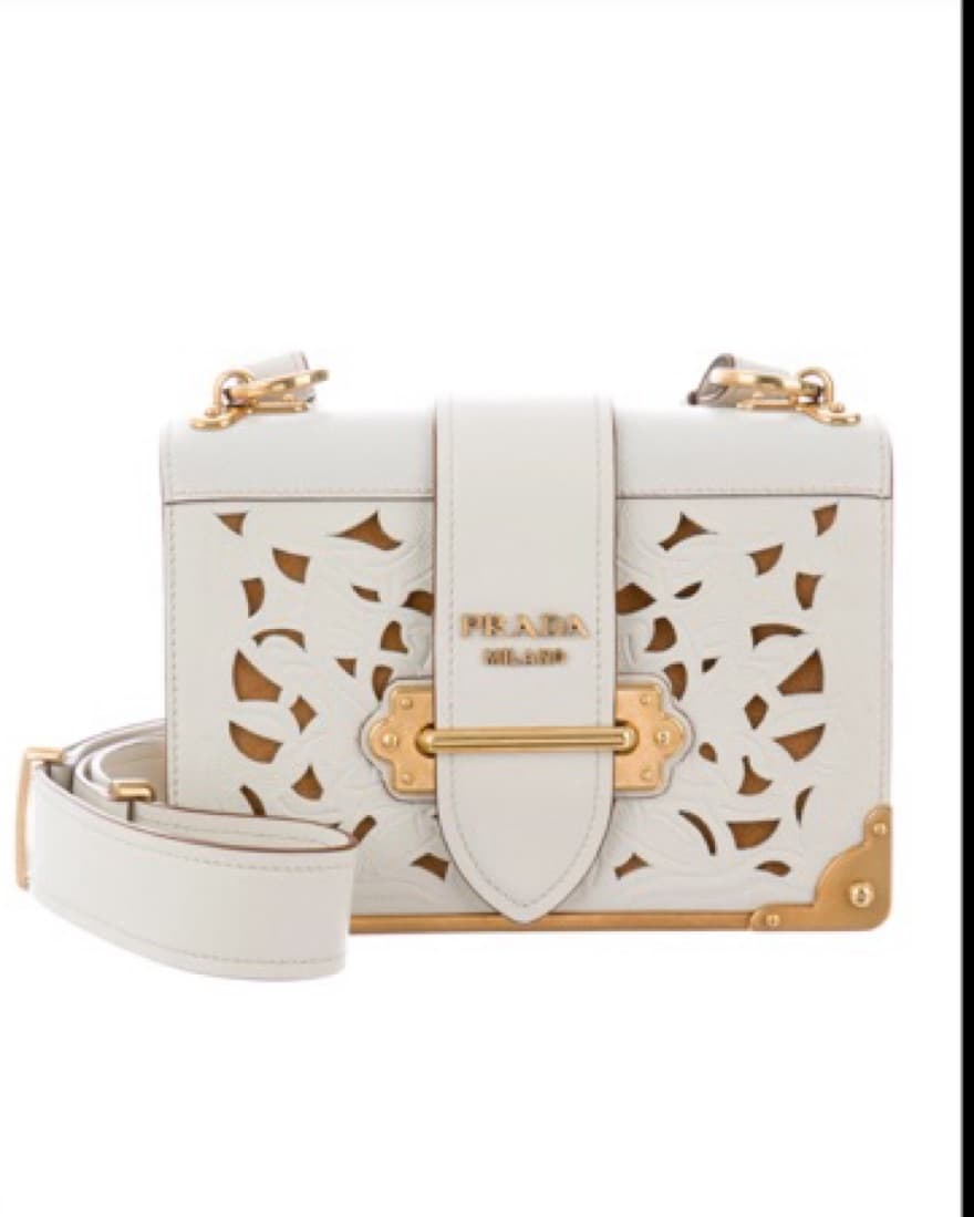 Prada Cahier White Laser Cutout Bag - Image 1